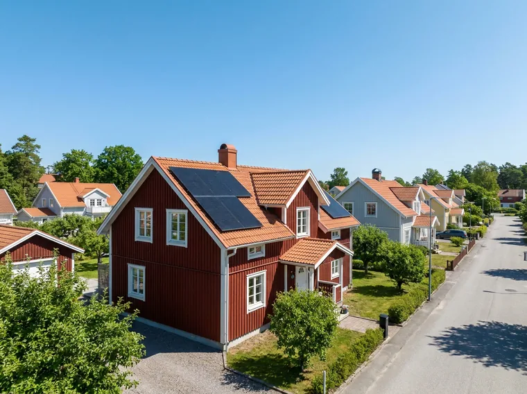 Solpaneler på villataket